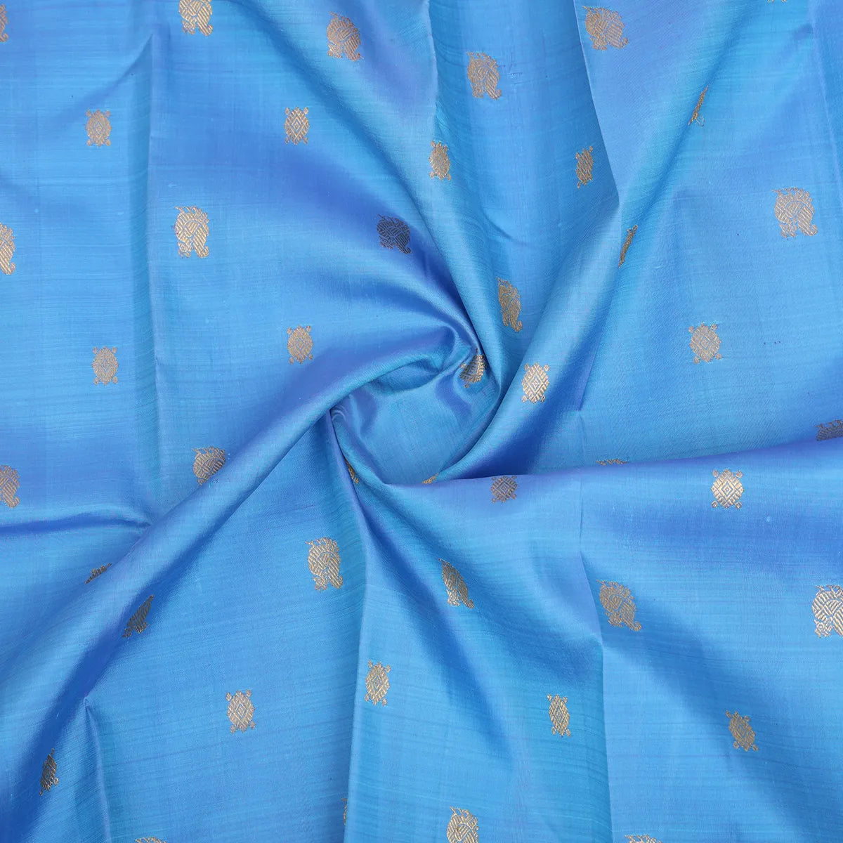 Royal blue and chocolate brown kanjeevaram silk saree