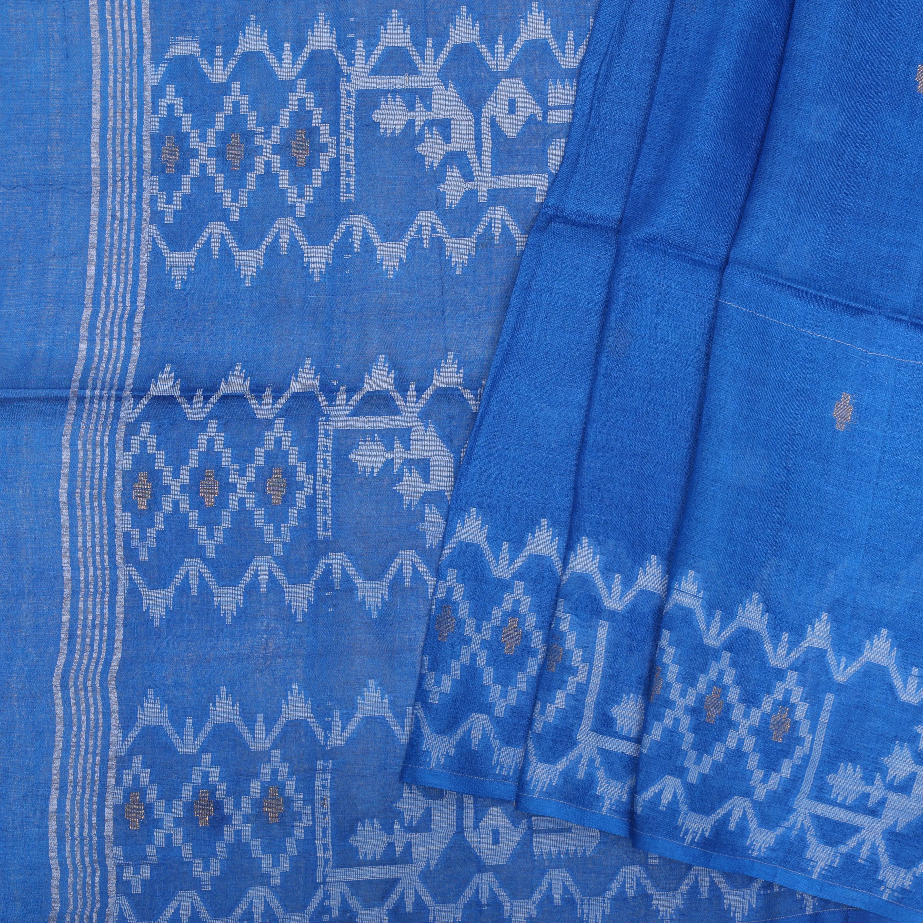 Neel Rekha Pure Handloom Tussar Jamdani Sari