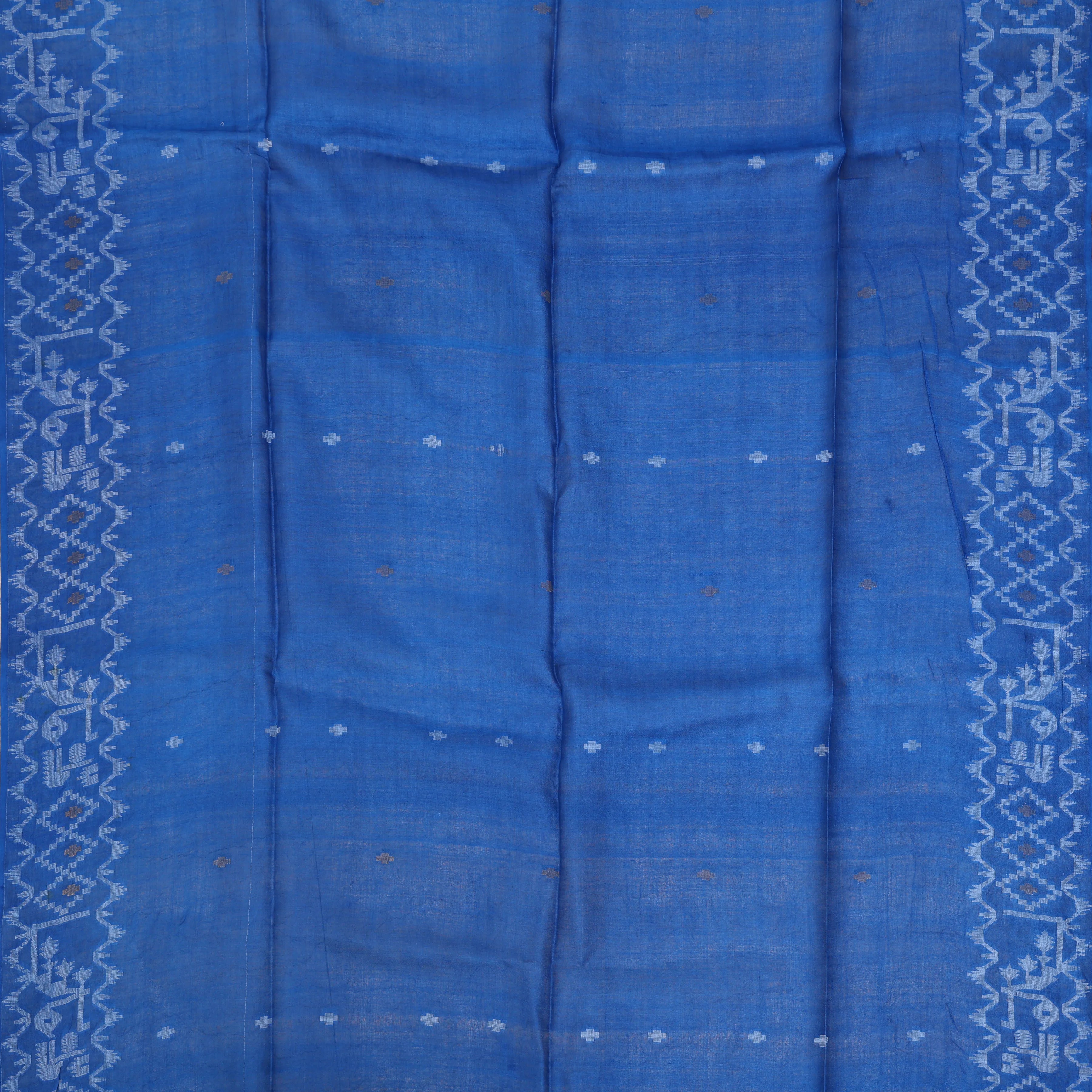 Neel Rekha Pure Handloom Tussar Jamdani Sari