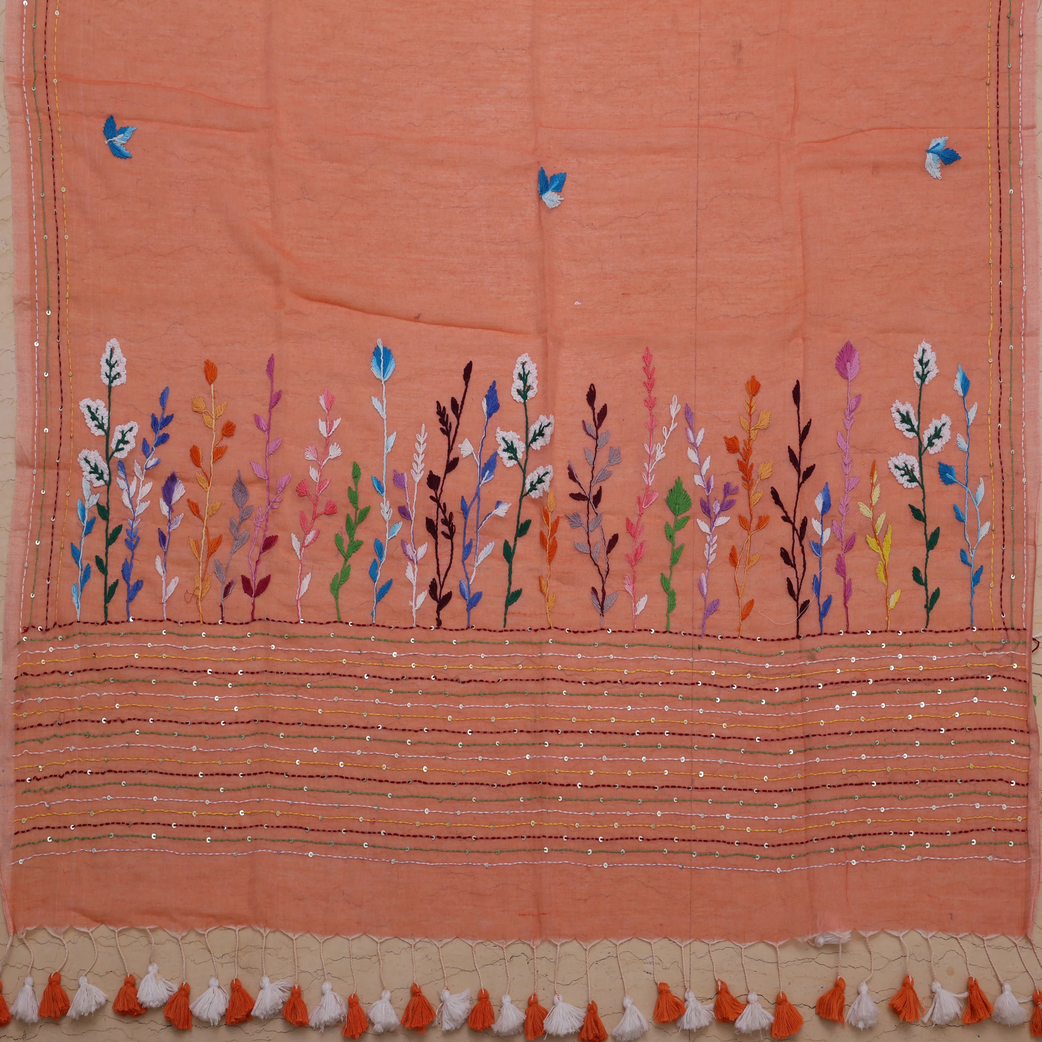 Gulnaar Vatika – Mul Kantha Work Sari