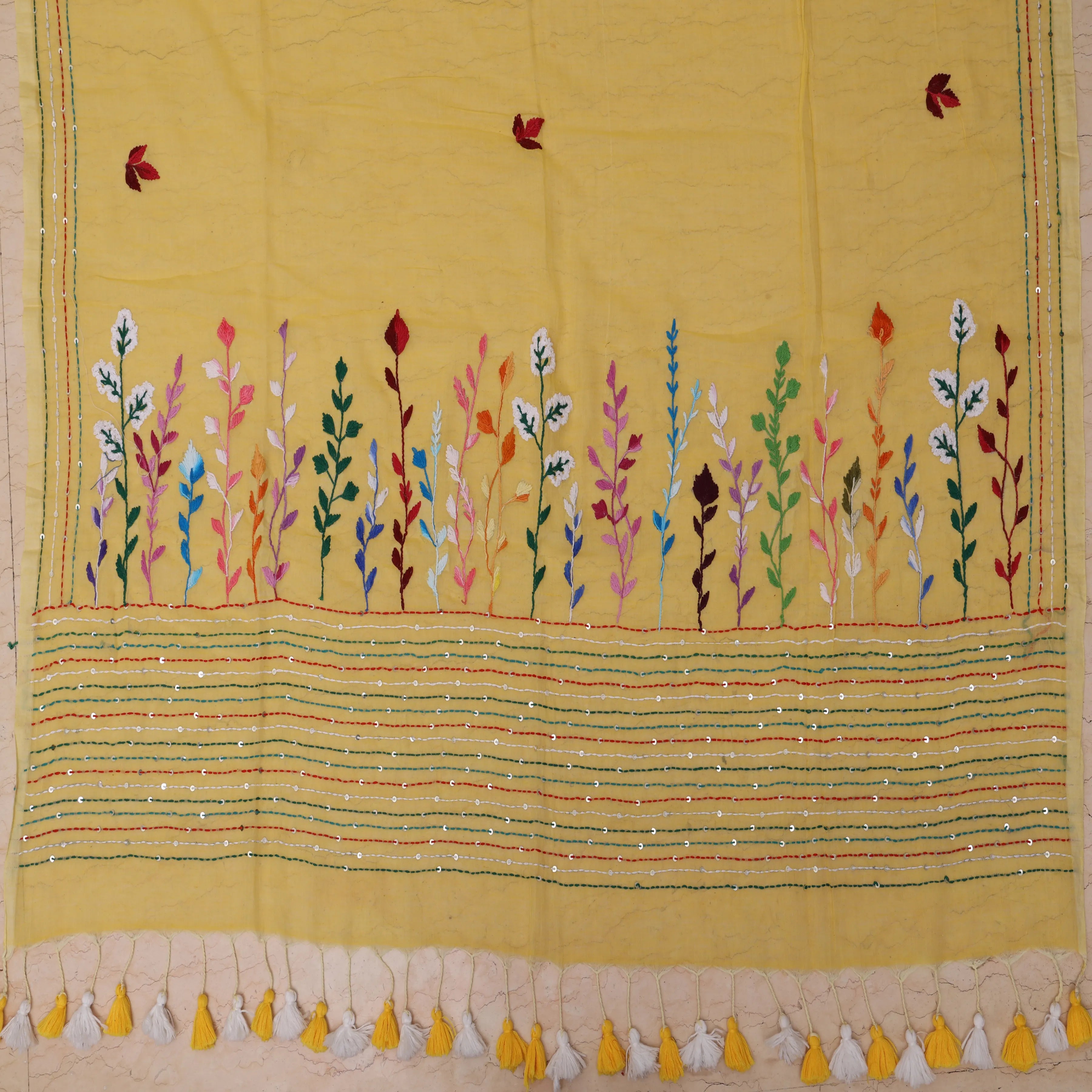 Surya Pushp – Mul Kantha Work Sari
