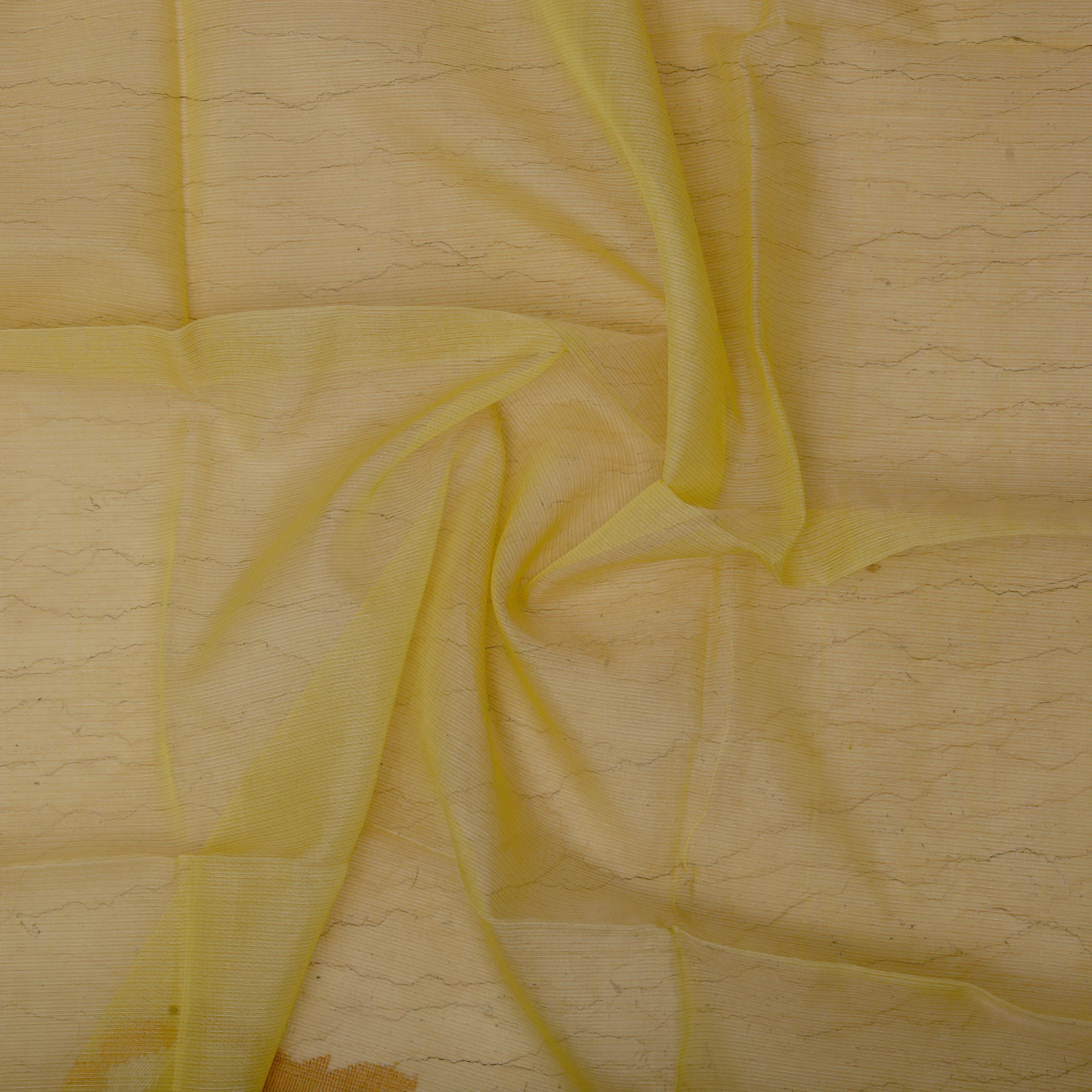 Soft lime tussar silk jamdani