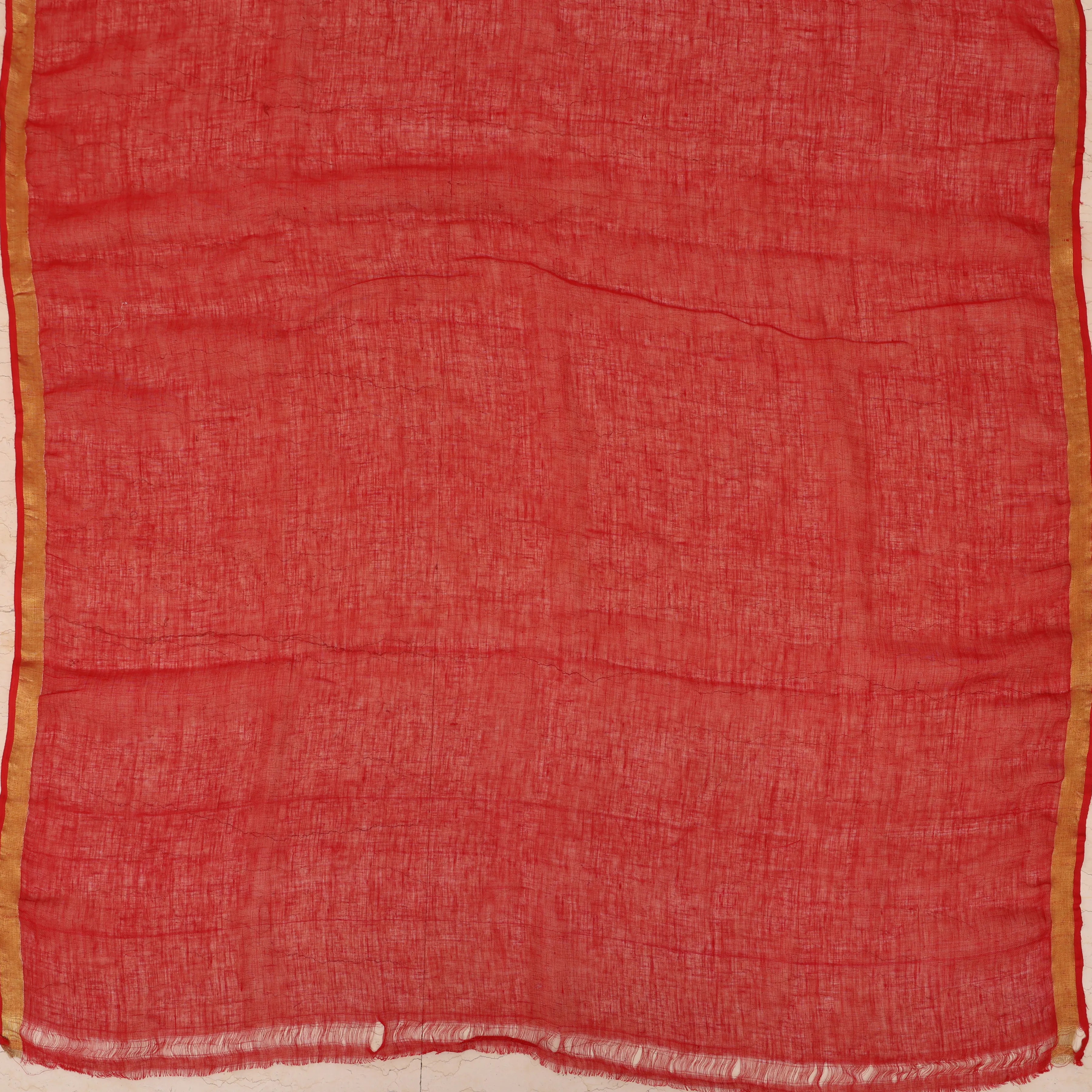 Sindoor Red Linen Paithani Sari