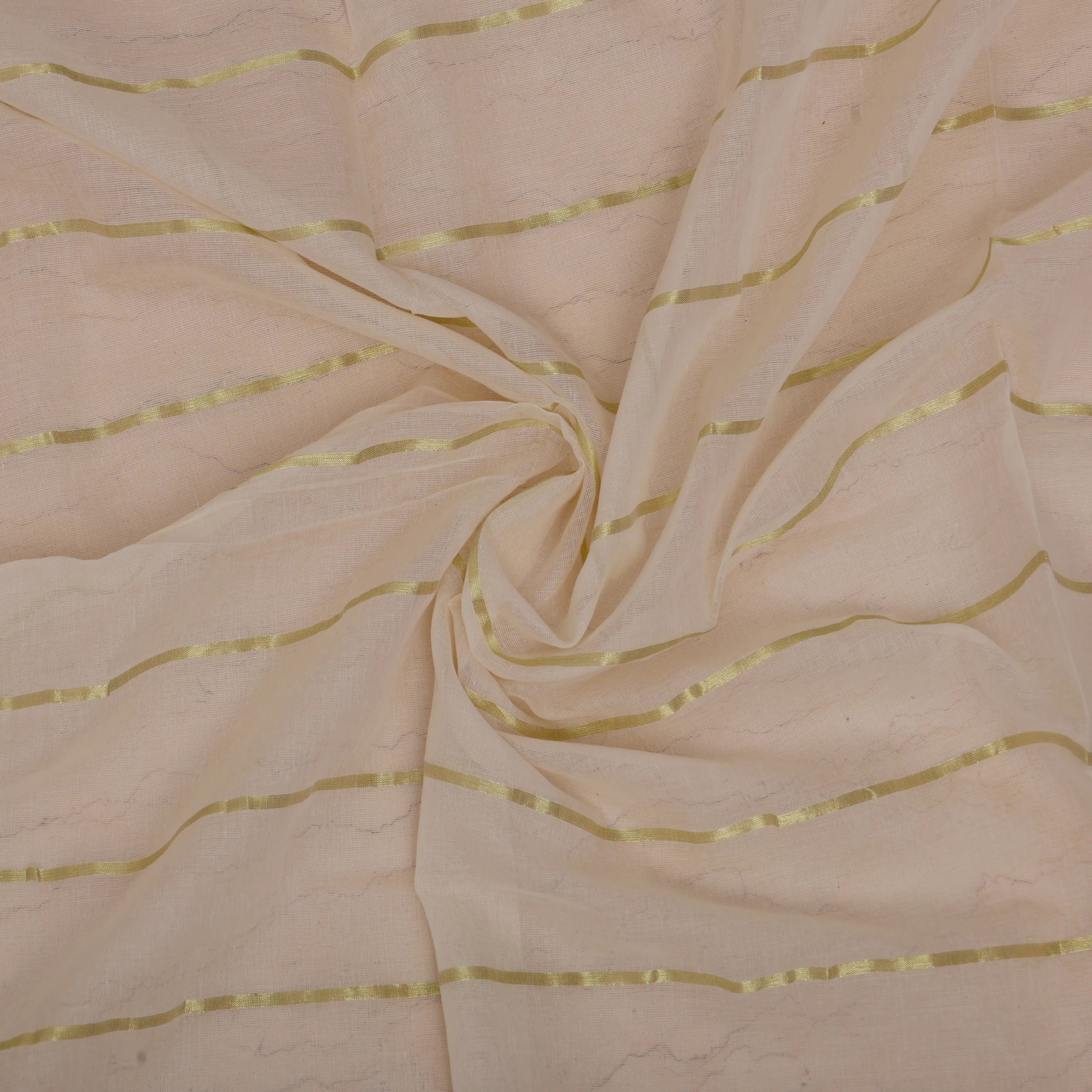 Soft ivory handwoven cotton saree