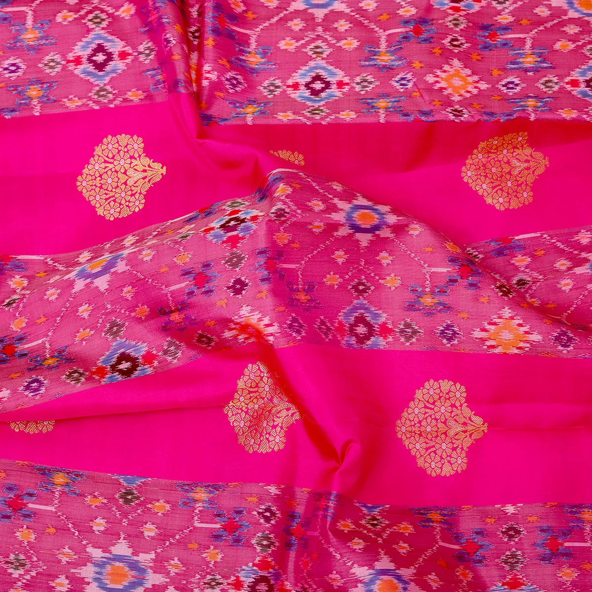 Pochampalli Ikkat with gold zari pure kanjeevaram