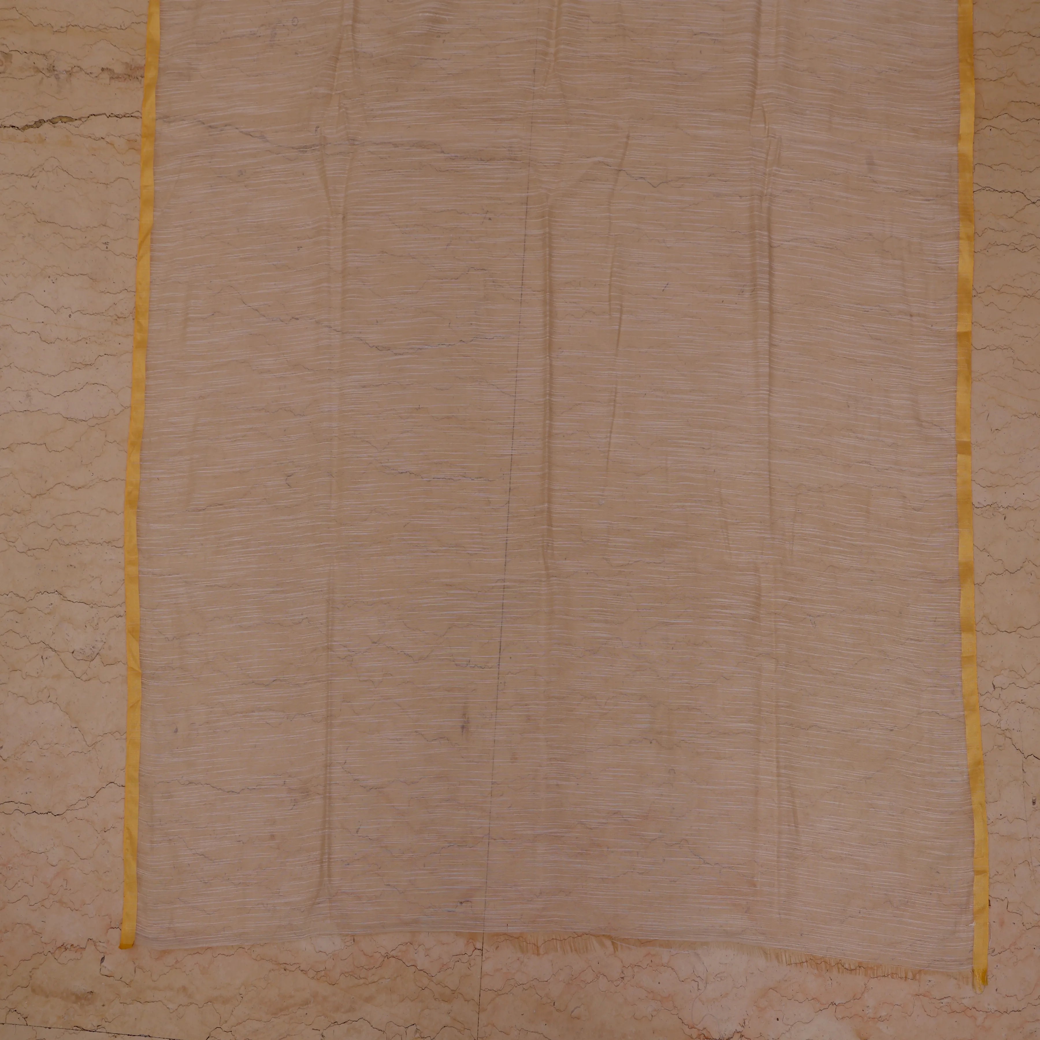 Ivory Cotton Silk Appliqué Sari